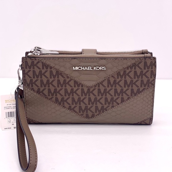Michael Kors DoubleZip Wallet Wristlet Phone Case Dusk - Picture 14 of 15
